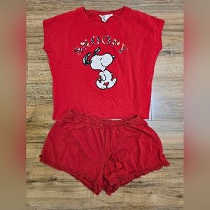Peanuts Women'secret pajama set, red